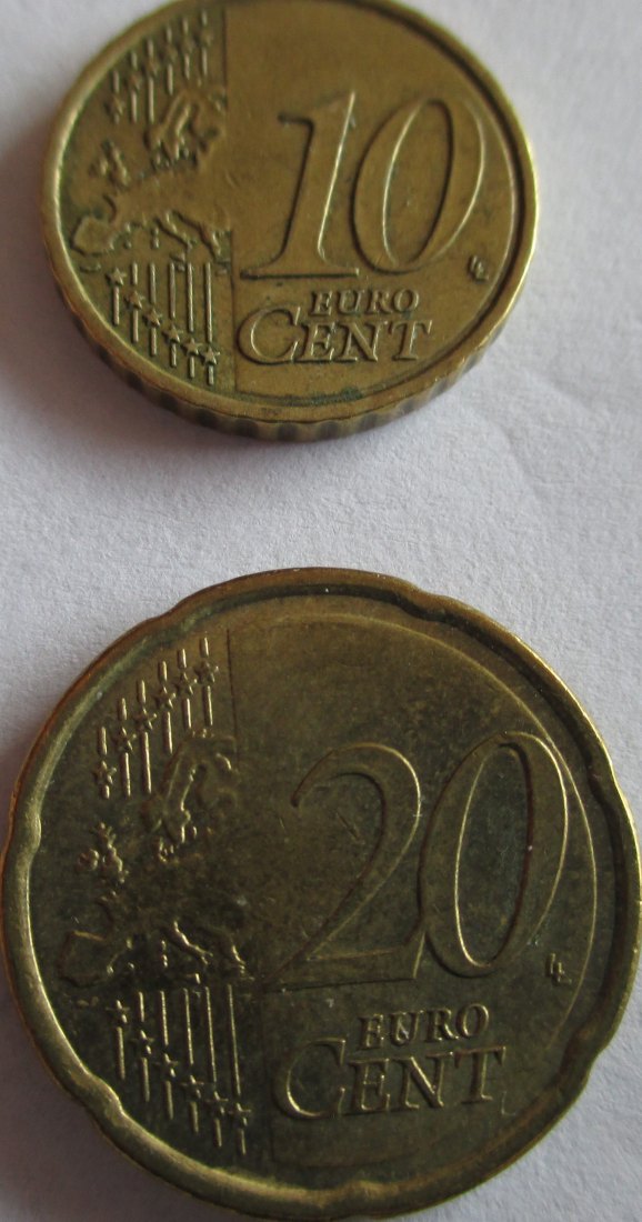  Slowakei  10 und 20 Cent aus 2009 Umlauferhaltung   