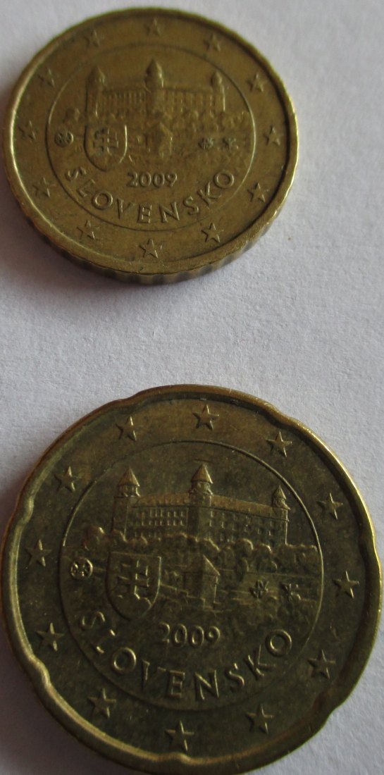  Slowakei  10 und 20 Cent aus 2009 Umlauferhaltung   