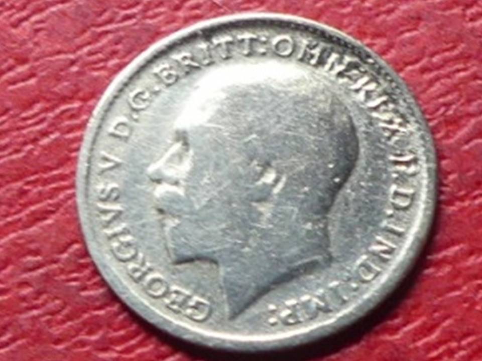  Silbermünze Großbritannien 3 Pence 1912 George V   