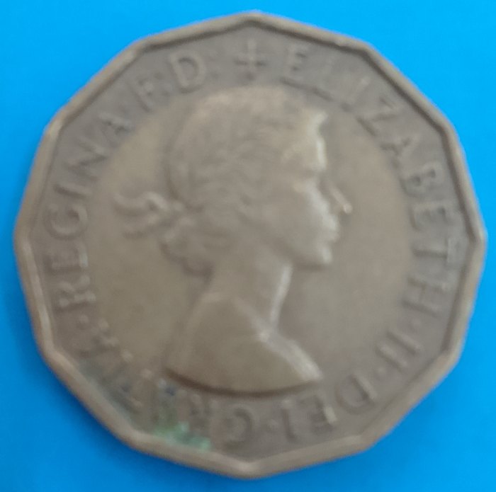  European  coin Elizabeth 1965 3 pence circulated   