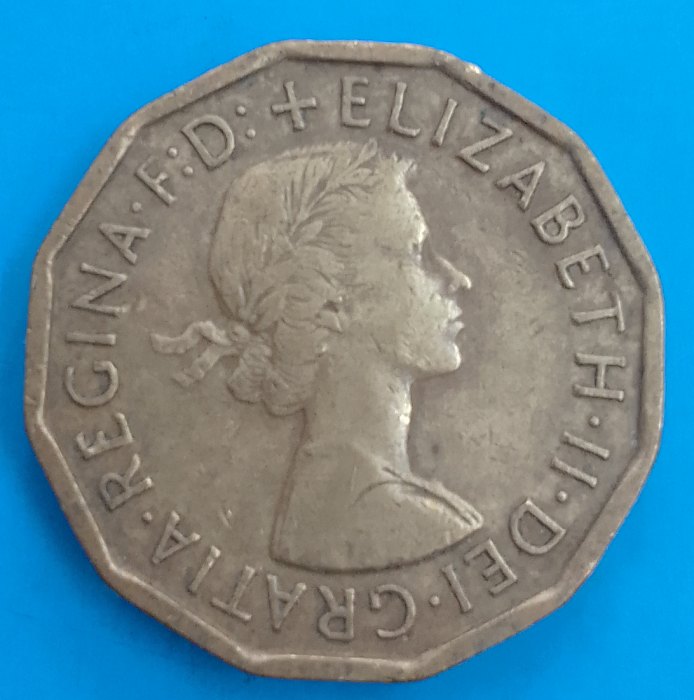  European  coin Elizabeth 1961 3 pence circulated   