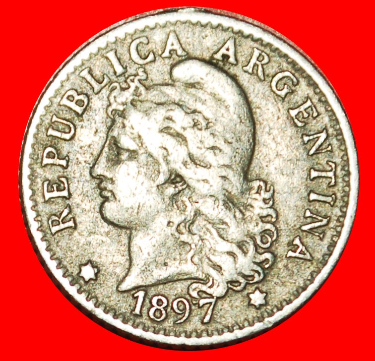  * STARS of DAVID (1896-1942): ARGENTINA ★ 5 CENTAVOS 1897 UNCOMMON! LOW START ★ NO RESERVE!   