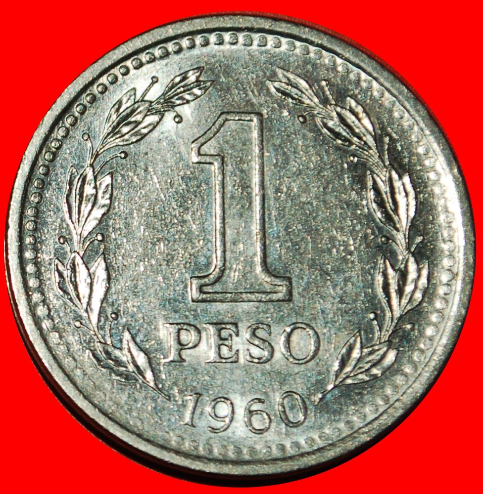  * STARS (1957-1962): ARGENTINA ★ 1 PESO 1960 MINT LUSTRE! LOW START ★ NO RESERVE!   