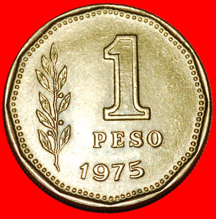  * CHILE (1974-1976): ARGENTINIEN ★ 1 PESO 1975 GROSSE SONNE uSTG STEMPELGLANZ! OHNE VORBEHALT!   