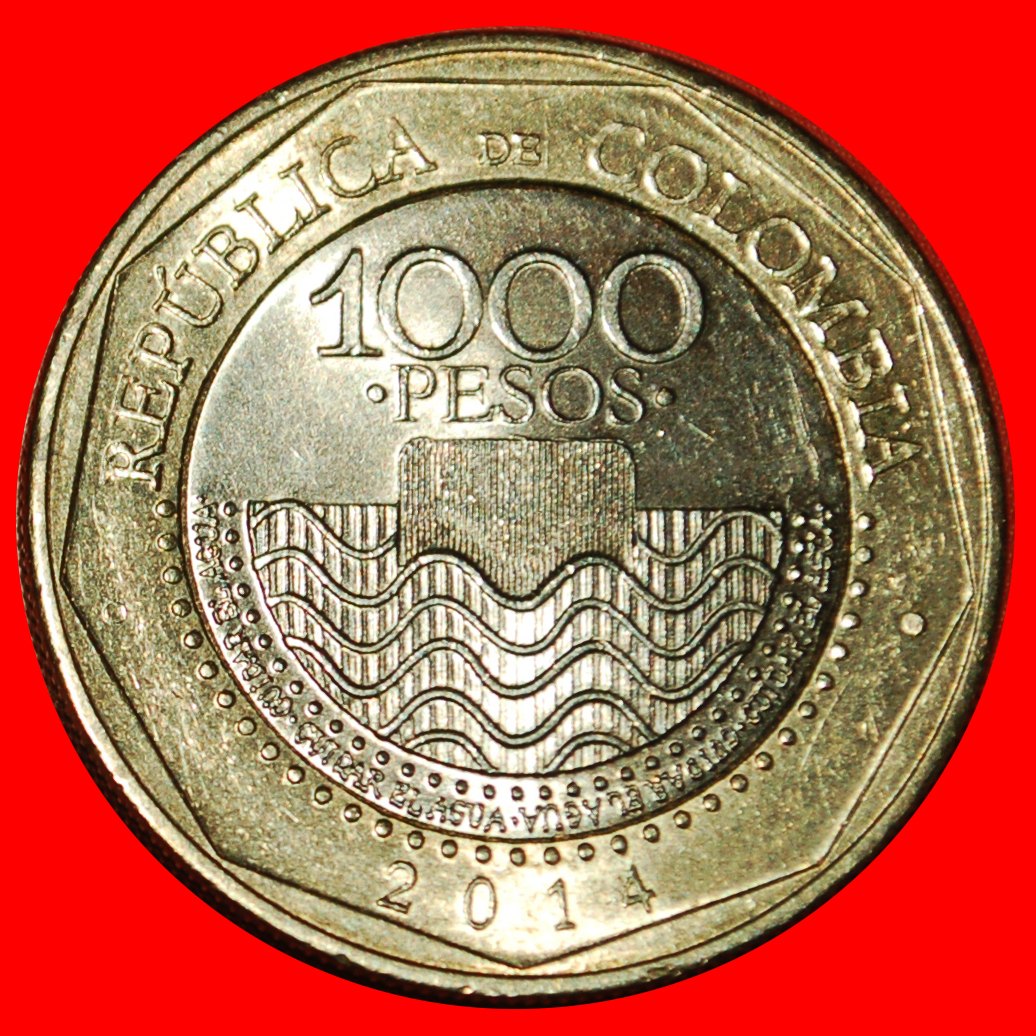  * SLOVAKIA (2012-2024): COLOMBIA ★ 1000 PESOS 2014 TURTLE UNC MINT LUSTRE! LOW START ★ NO RESERVE!   