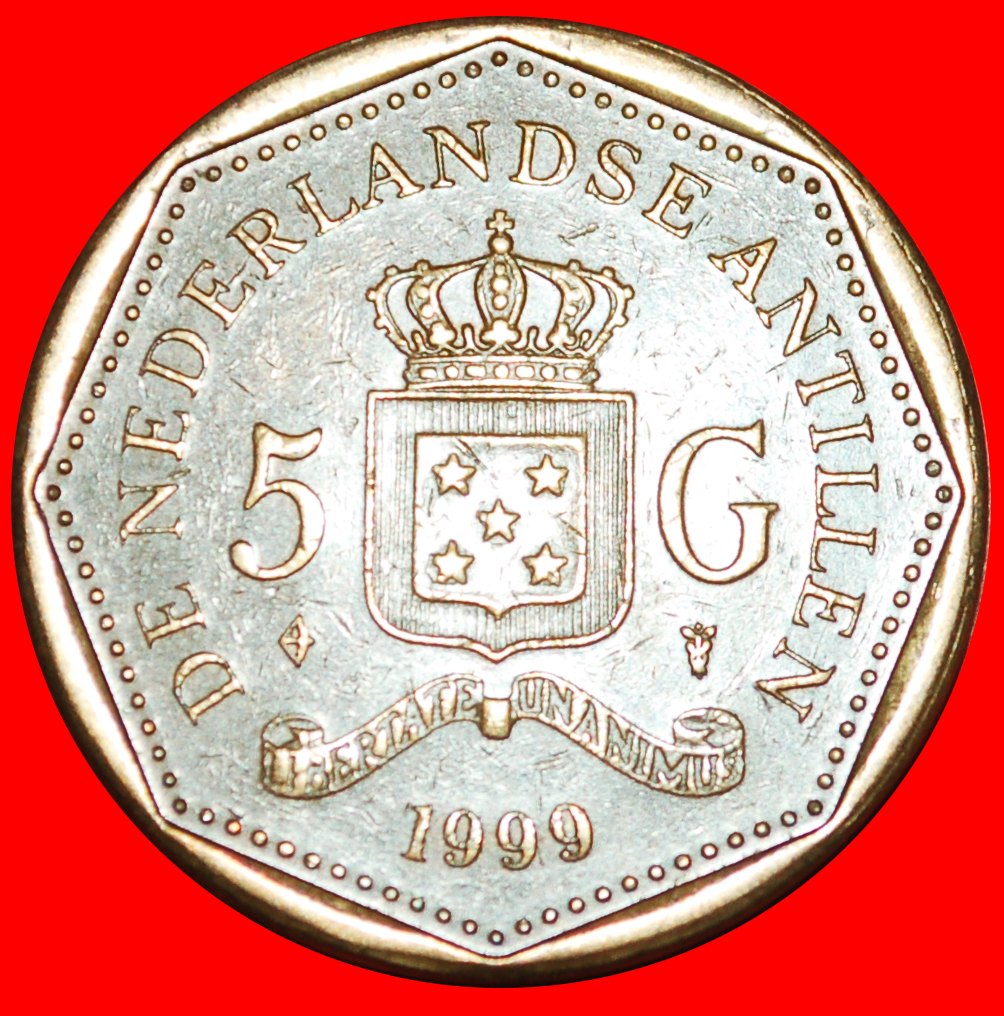  * BEATRIX (1980-2013): NIEDERLÄNDISCH ANTILLEN★5 GULDEN 1999! OHNE ARUBA (1998-2013)★OHNE VORBEHALT!   