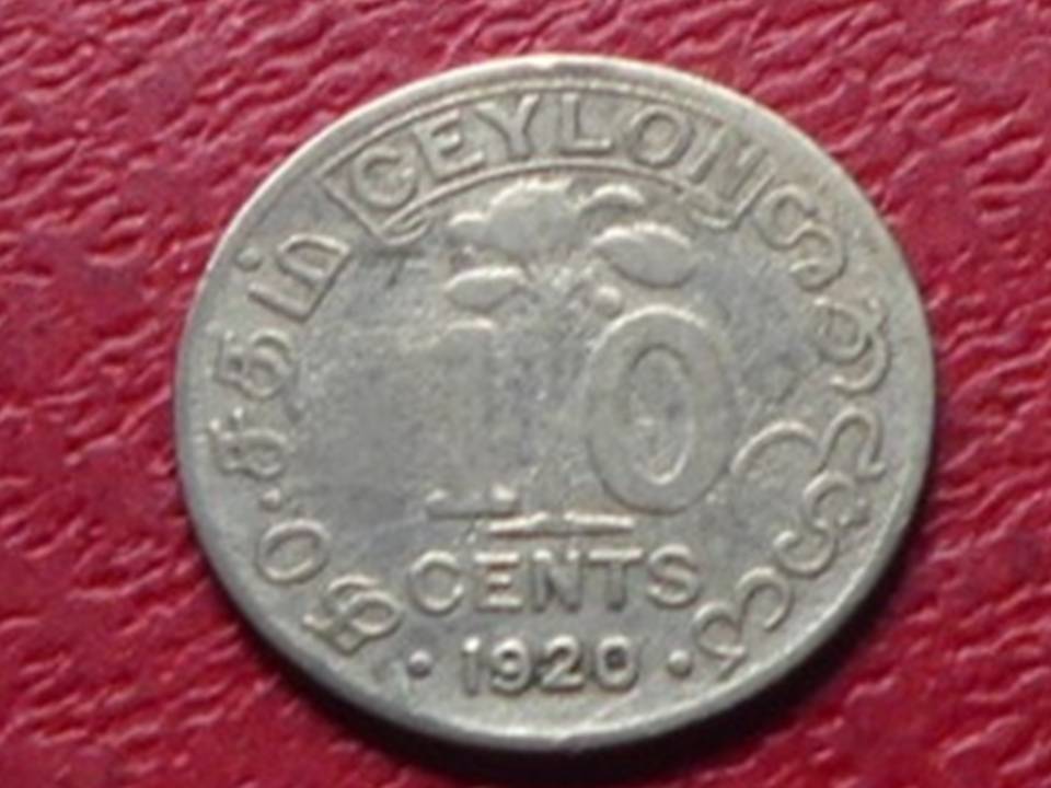  Silbermünze Ceylon 10 Cents 1910 George V   