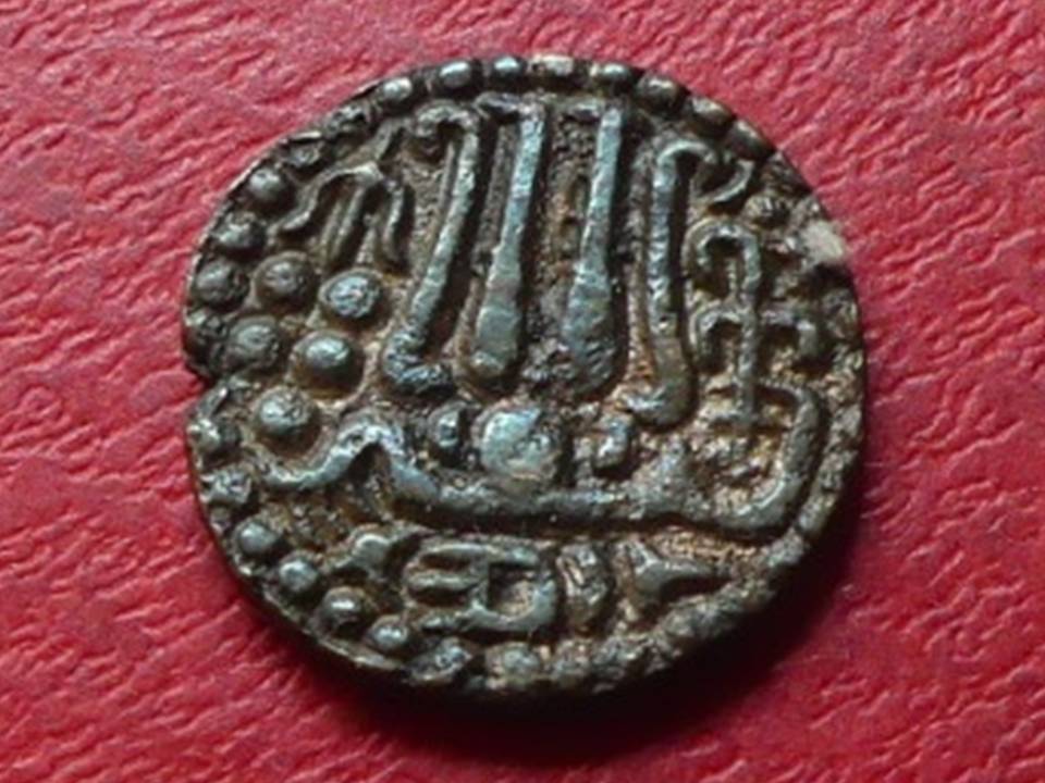  Unbekannte indische Münze, ca. 4 Gramm, 21 mm Durchmesser   