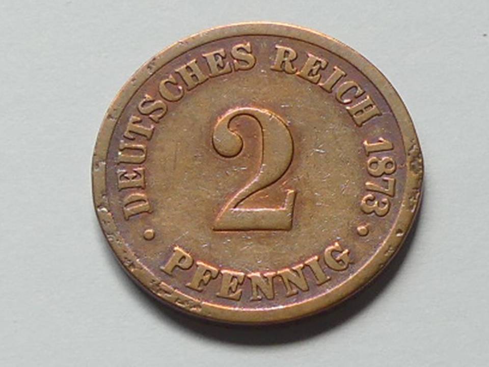  Deutschland Kaiserreich 2 Pfennig 1873 B seltener Jahrgang   