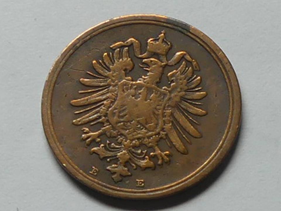  Deutschland Kaiserreich 1 Pfennig 1874 E seltener Jahrgang. Top-Erhaltung.   