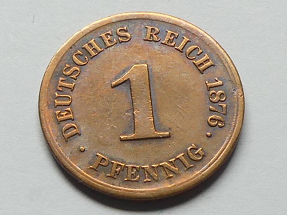  Deutschland Kaiserreich 1 Pfennig 1876 G seltener Jahrgang   