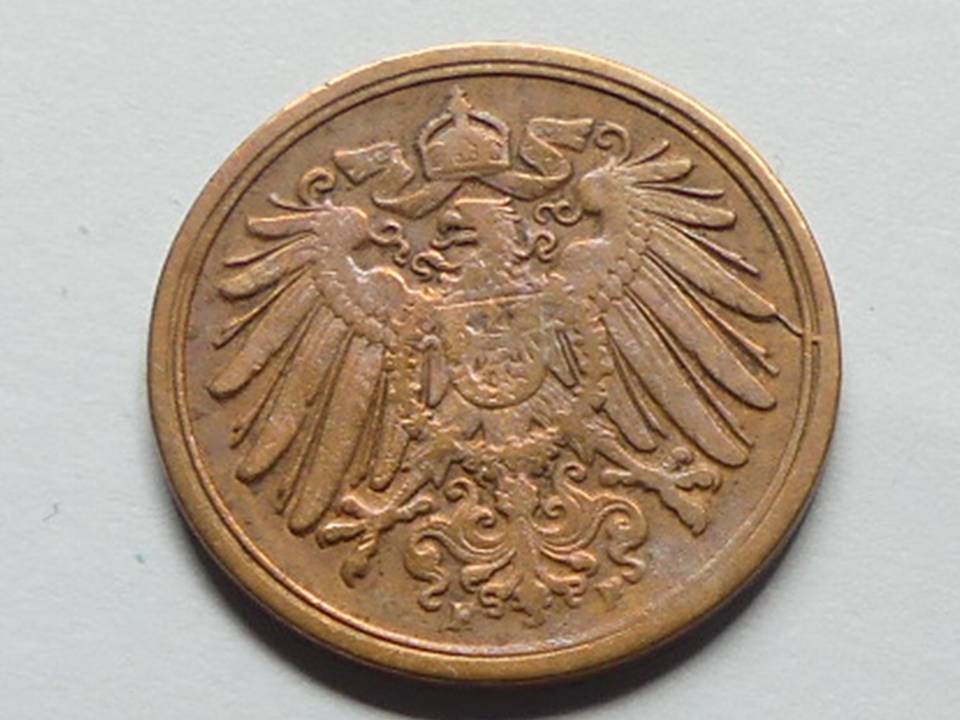  Deutschland Kaiserreich 1 Pfennig 1891 F seltener Jahrgang   