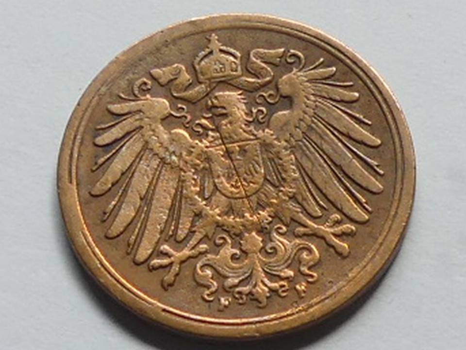  Deutschland Kaiserreich 1 Pfennig 1893 F seltener Jahrgang   