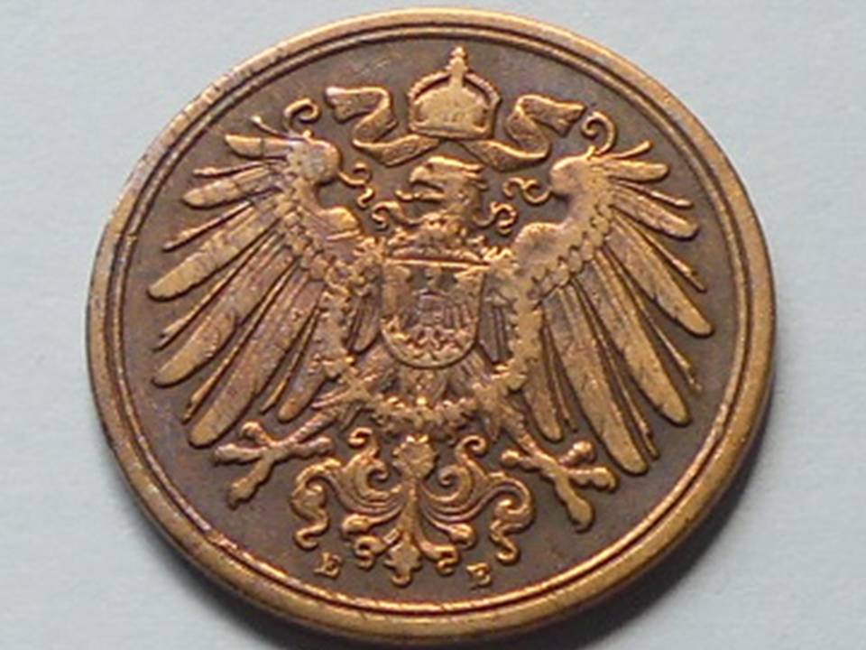  Deutschland Kaiserreich 1 Pfennig 1897 E seltener Jahrgang   