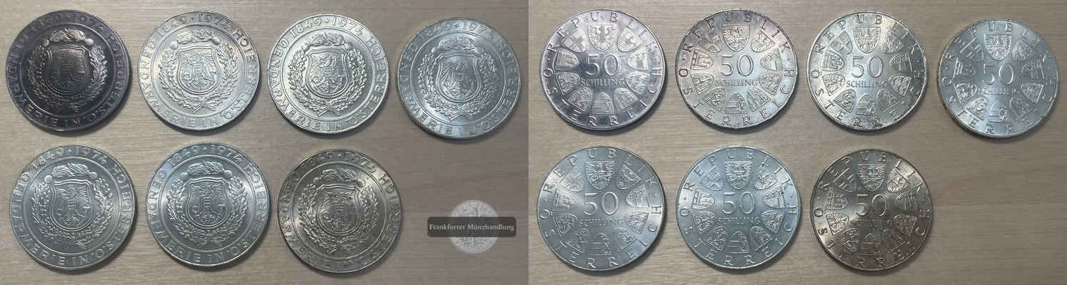  Österreich 7x50 Schilling  Jgg: 1974 FM-Frankfurt Feingewicht: 89,6g Feinsilber   