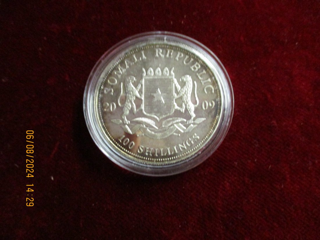  1 Oz Silber - Münze 2009 Somalia African Wildlife Elefant 999er Silber   