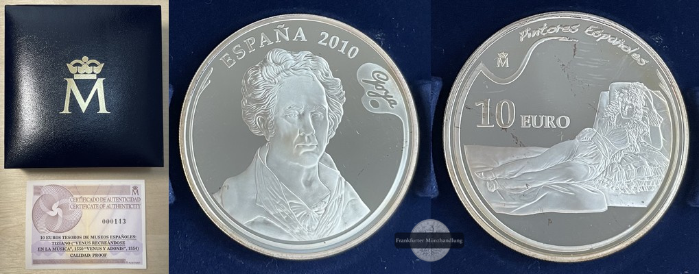  Spanien 10 Euro 2010 Francisco de Goya - La maja vestida  FM-Frankfurt  Feinsilber: 24,97g   