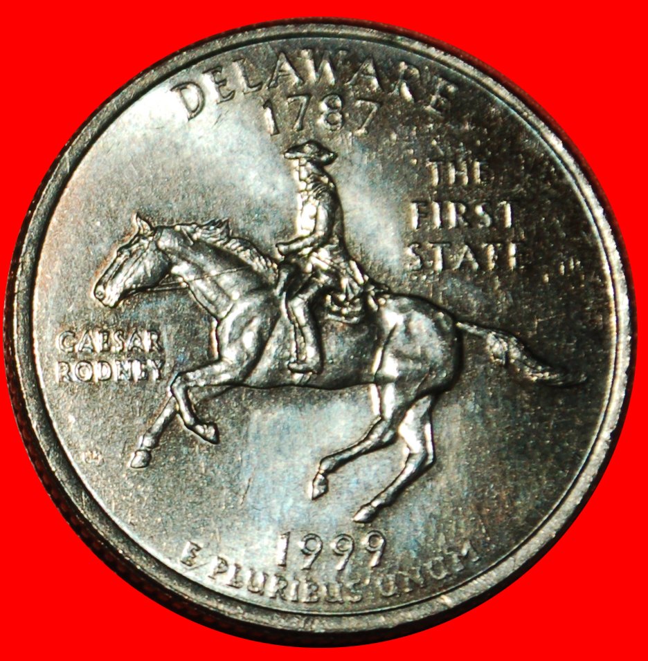  Ⰶ HORSE 1787: USA★ 1/4 DOLLAR 1999D RODNEY (1728-1784)! WASHINGTON 1789-1797★LOW START ★ NO RESERVE!   