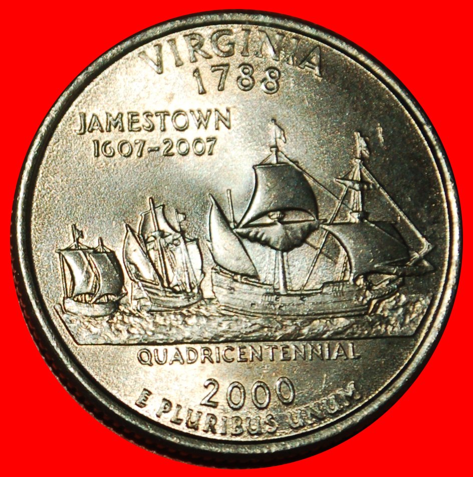  Ⰶ SHIPS 1607-2007: USA ★ 1/4 DOLLAR 1788 2000D! WASHINGTON (1789-1797)! UNC★LOW START ★ NO RESERVE!   