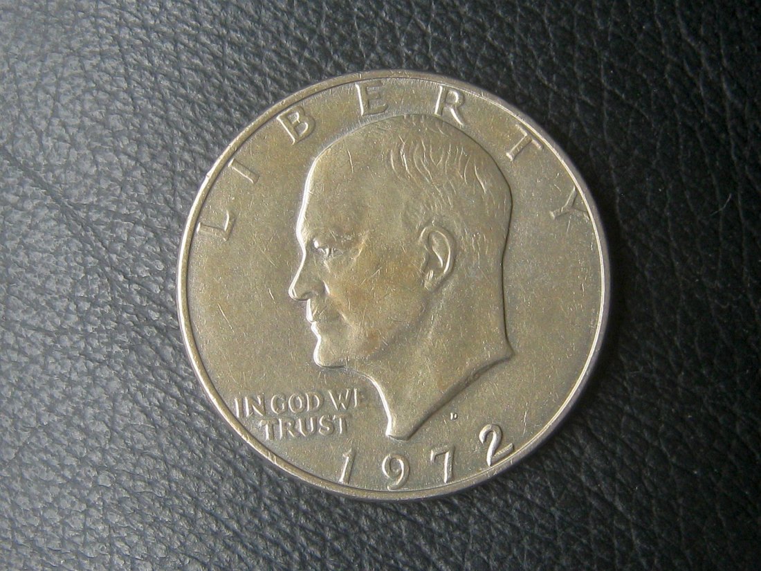  One Dollar 1972 D Eisenhower; Kupfer-Nickel beschichtet, 22,68 Gramm,   