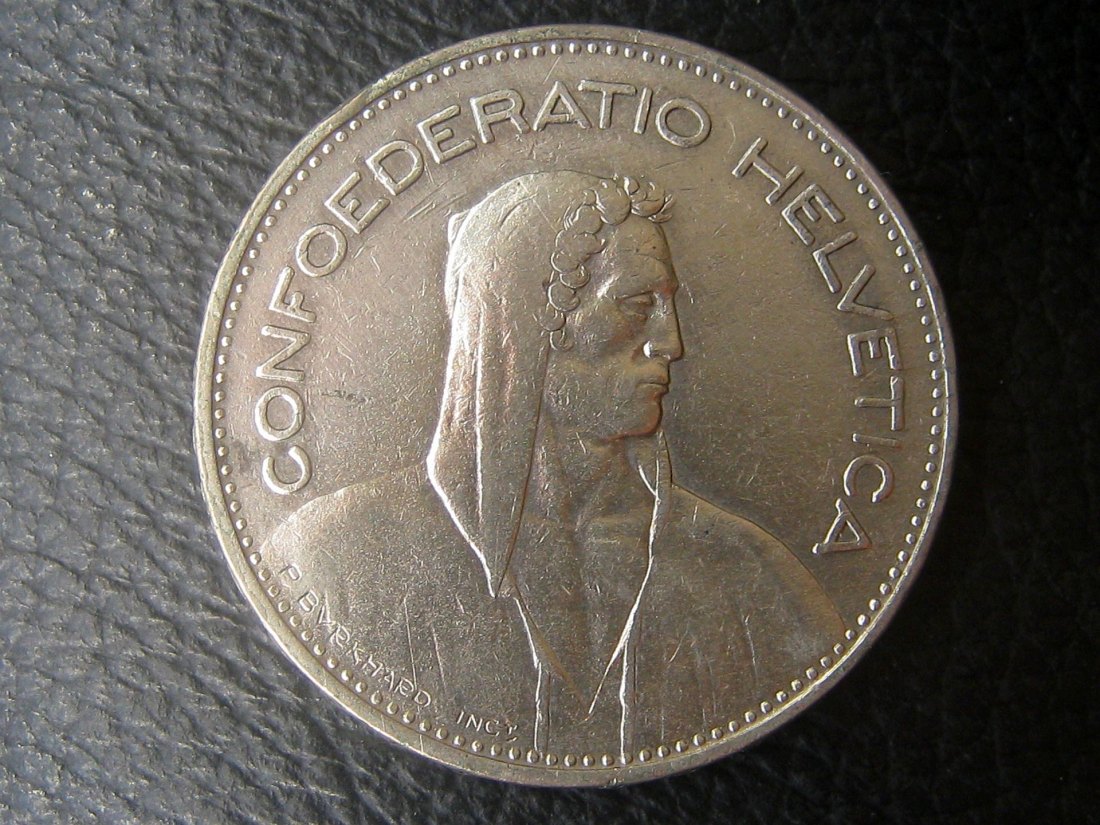  Schweiz 5 Franken 1935 B Confoederatio Helvetica - Kursmünze (1931-1969); 835-er Silber; vz   