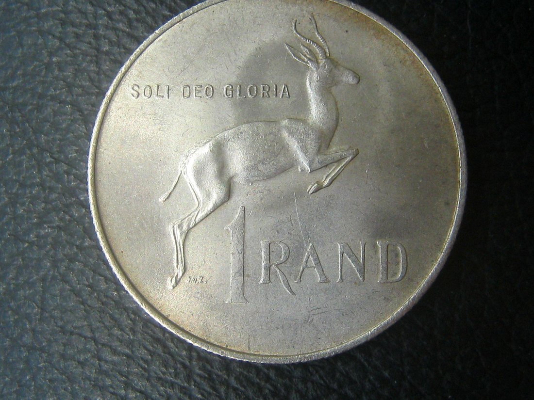  Südafrika 1 Rand 1967; 800er Silber, 15 Gramm, Gedenkmünze, sehr schön, nur 1967 geprägt!   