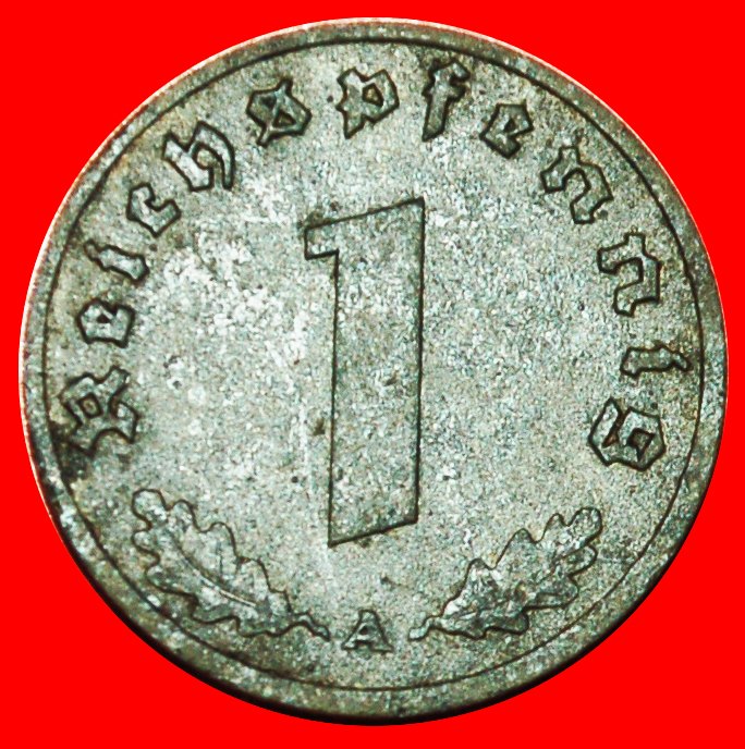  Ⰶ SWASTIKA (1940-1945): GERMANY ★ 1 PFENNIG 1943A! THIRD REICH 1933-1945! LOW START ★ NO RESERVE!   