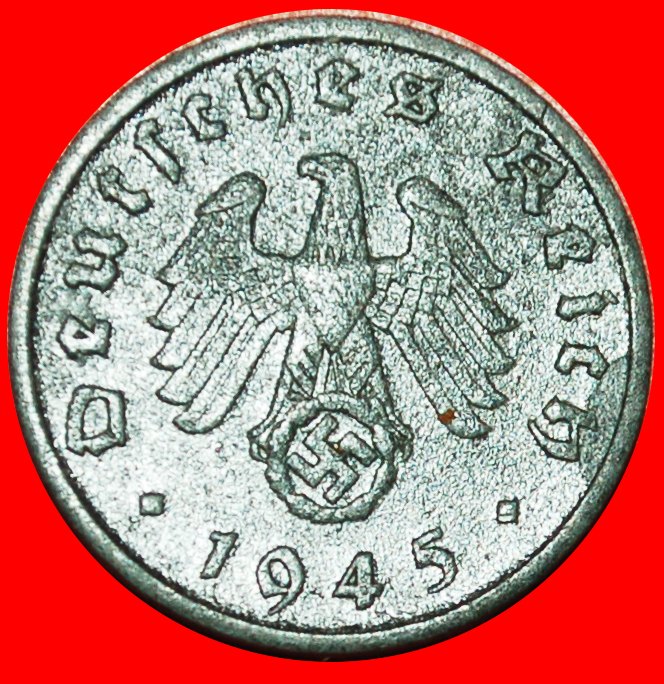  Ⰶ SWASTIKA (1940-1945): GERMANY ★ 1 PFENNIG 1945A UNCOMMON! THIRD REICH 1933 LOW START ★ NO RESERVE!   