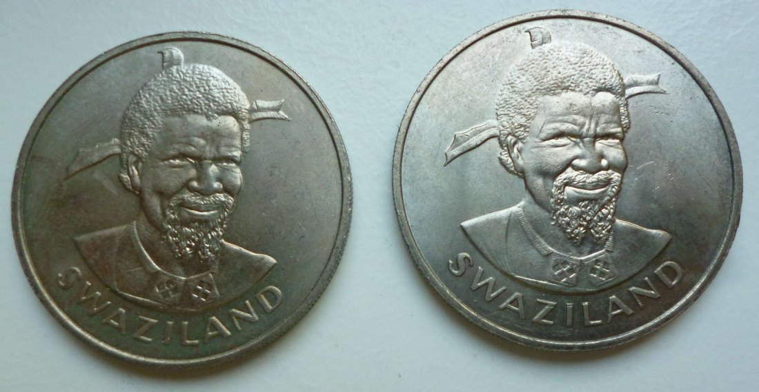  Swasiland 2x 1 Lilangeni 1975/1976 Internationales Jahr der Frau FAO   