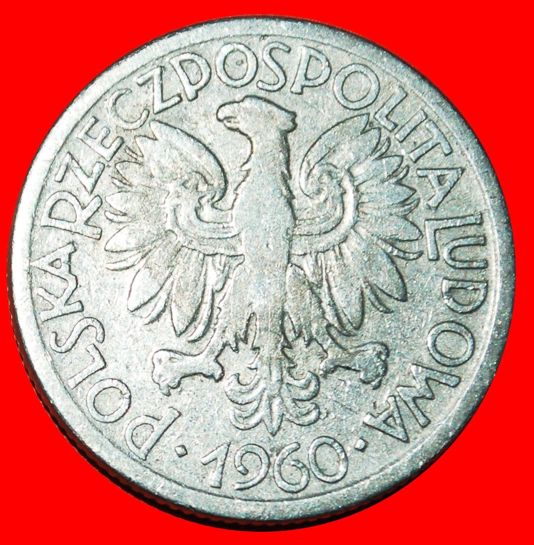  Ⰶ SOCIALIST STARS ON EAGLE (1958-1974): POLAND ★ 2 ZLOTYS 1960! ★LOW START ★ NO RESERVE!   