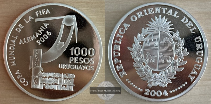  Uruguay  1000 Pesos  2004  FM-Frankfurt  Feingewicht: 24,98g   