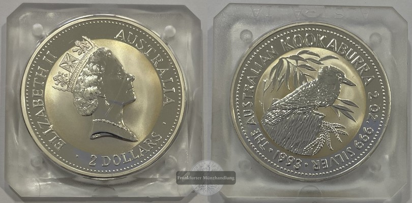  Australien  2 Dollar 1993 Kookaburra  FM-Frankfurt Feingewicht: 62,7g   