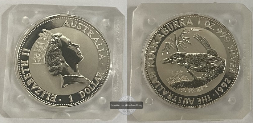  Australien  1 Dollar  1992  Kookaburra FM-Frankfurt Feinsilber: 31,1g   