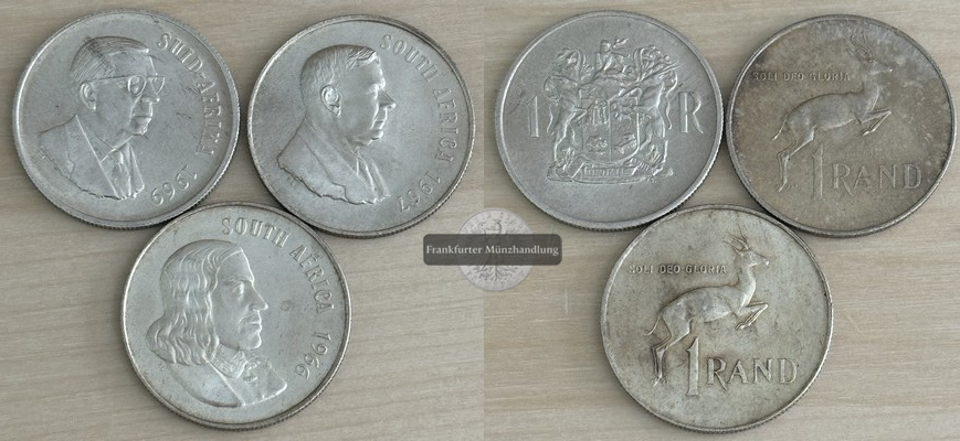  Süd Afrika  1 Rand  1966/67/69  FM-Frankfurt  Feinsilber: 12g   