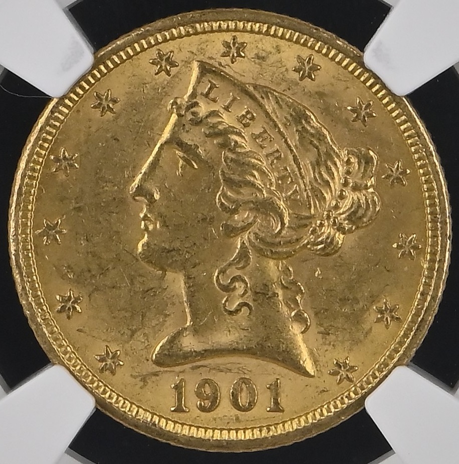  USA 5 Dollar 1901 | NGC MS62 | Liberty Head   