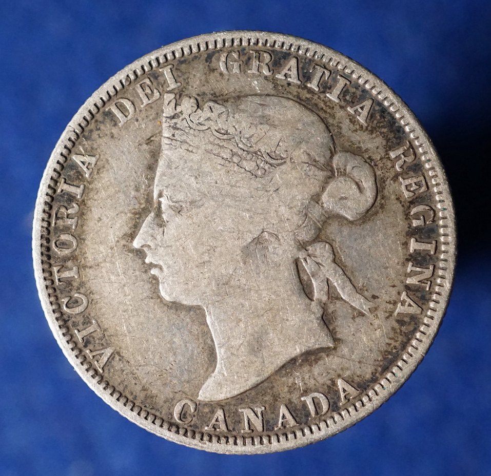  Canada, 25 Cents 1880 H, Silber, Key Date!   