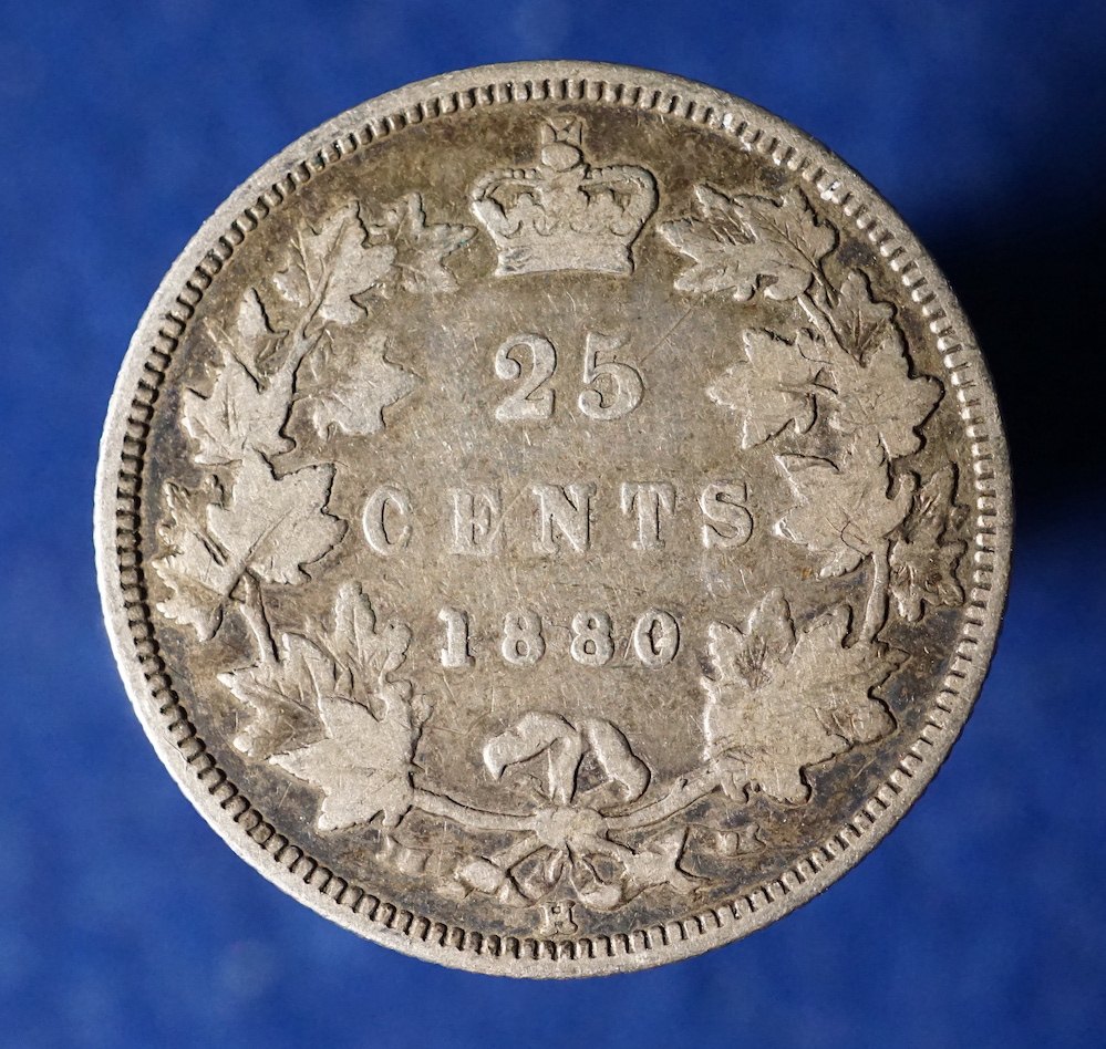  Canada, 25 Cents 1880 H, Silber, Key Date!   