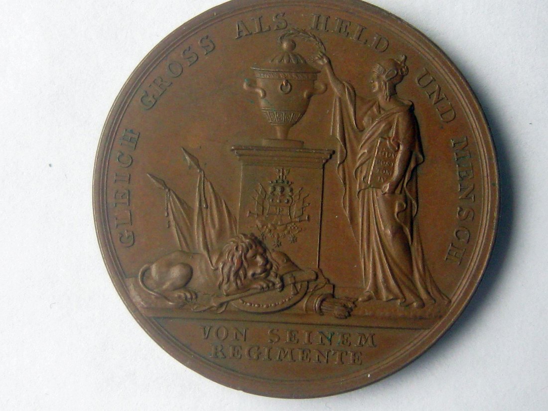  Bronzemedaille 1804 (von Loos) auf den Tod von Fürst Franz Andreas von Favrat; vzgl.-stgl.   