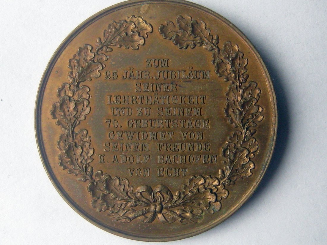  Sehr seltene Bronzemedaille 1894 auf den deutschen katholischer Priester, Zoologe und Forst   