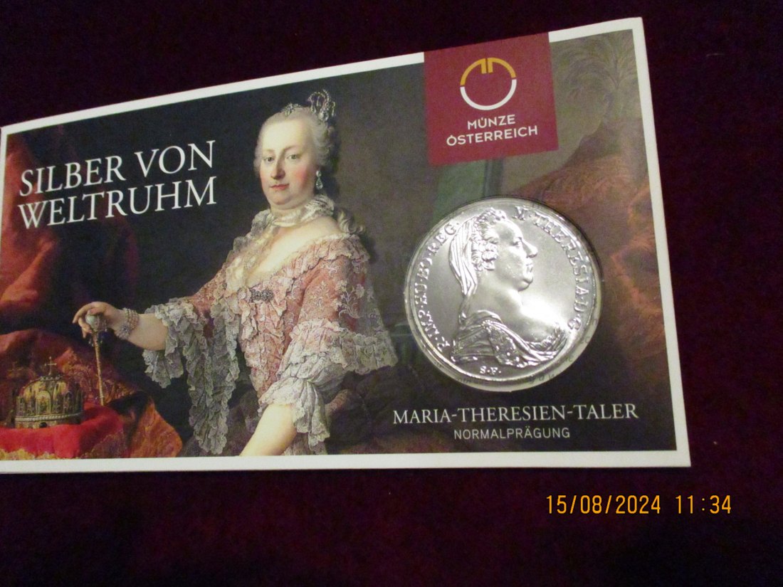  Österreich Silbermünze Maria Theresien Taler im Blister 833,3er Silber   