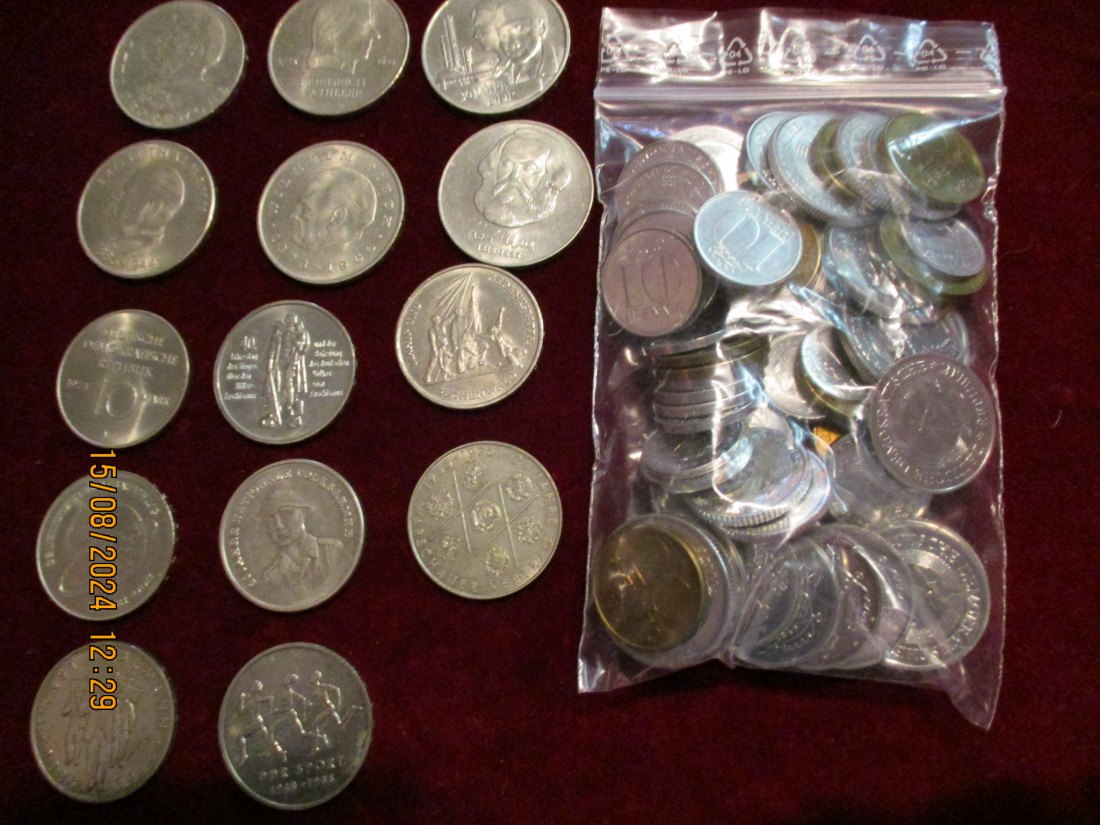  Lot - Sammlung DDR Münzen von 10 bis 20 Mark + Kleinmünzen der DDR / V1   