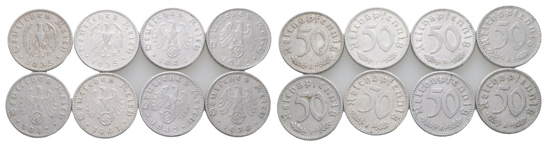  Drittes Reich; 8 x 50 Pfennig   