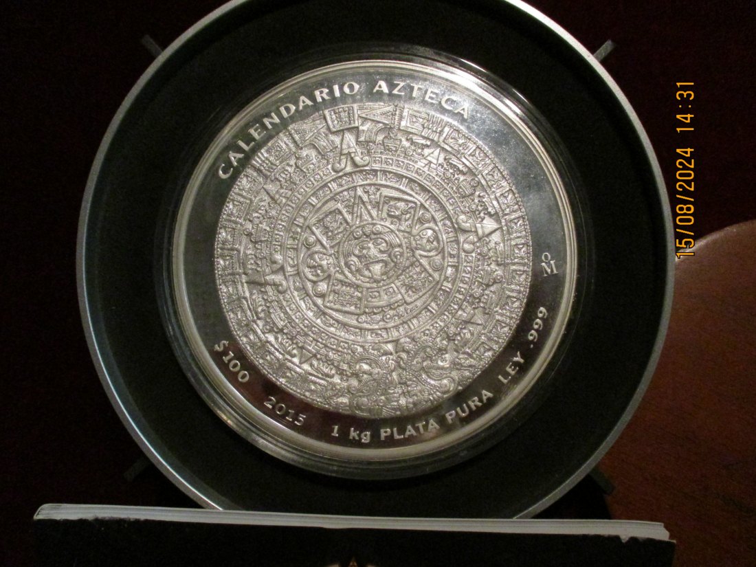  1 Kg Silber - Münze Mexiko Azteken-Kalender 2015   