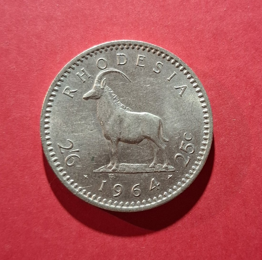  RHODESIEN 25c 1964 (2/6 Shillings) ***unzirkuliert***   