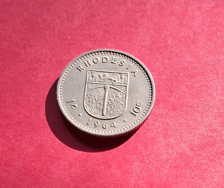  RHODESIEN 10c 1964 (1 Shilling) ***fast unzirkuliert***   