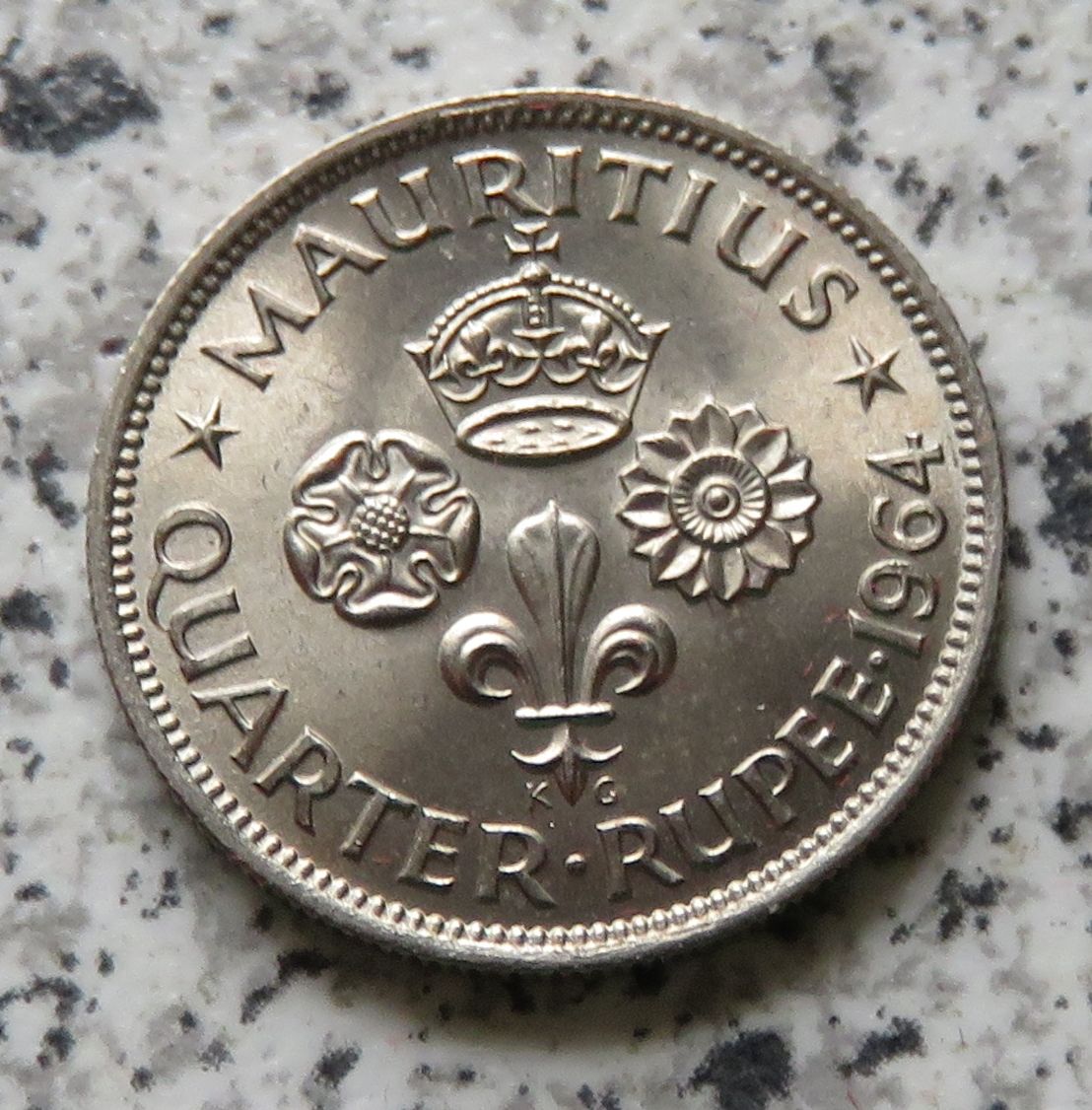  Mauritius Quarter Rupee 1964   