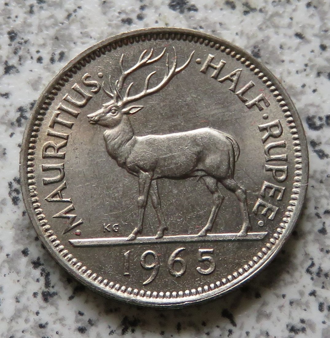  Mauritius half Rupee 1965   