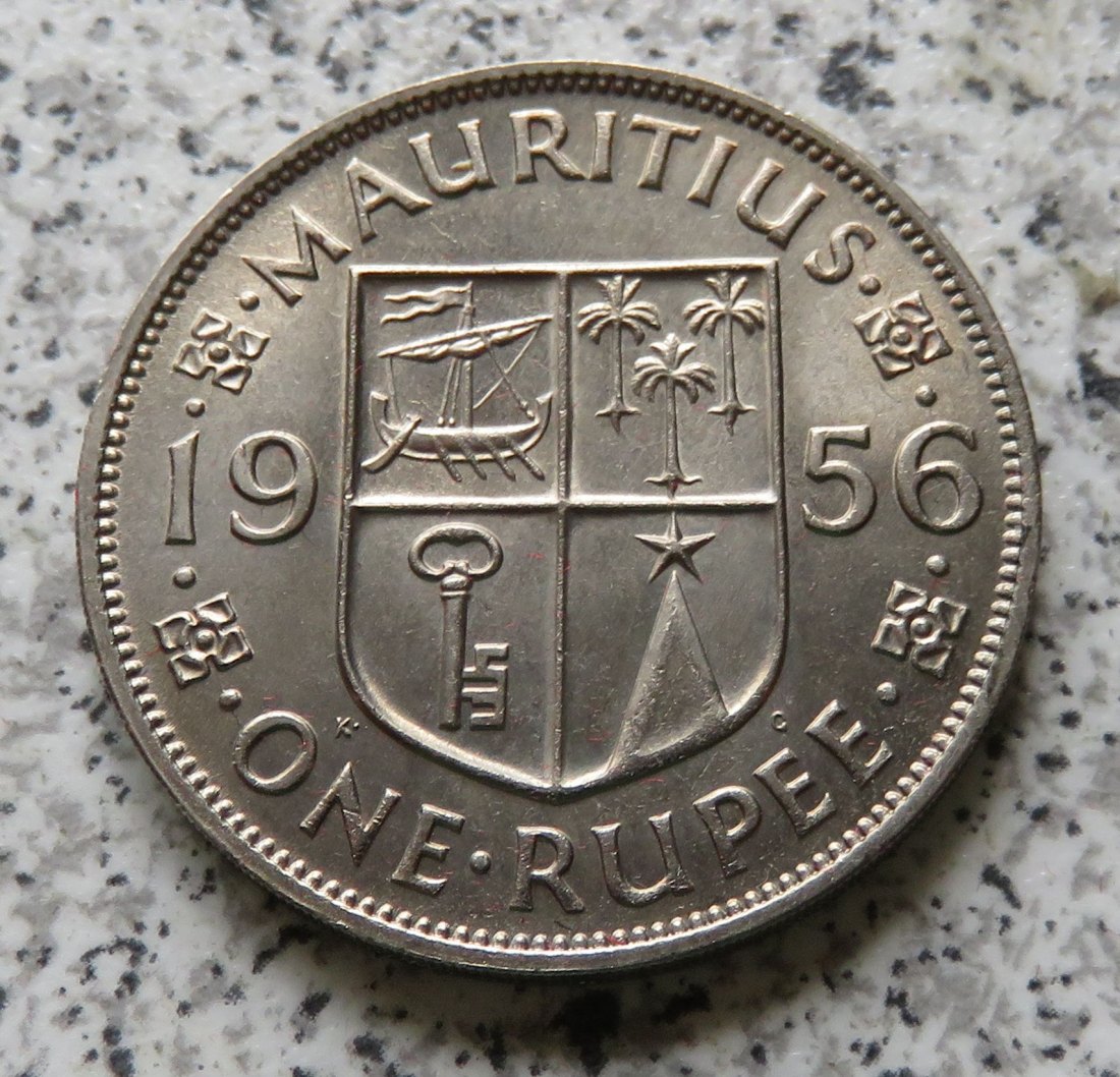  Mauritius One Rupee 1956   