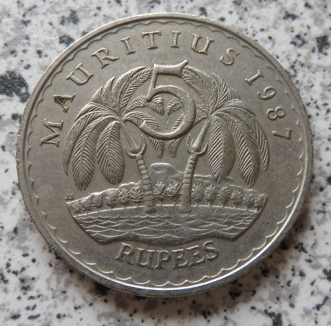  Mauritius 5 Rupees 1987   