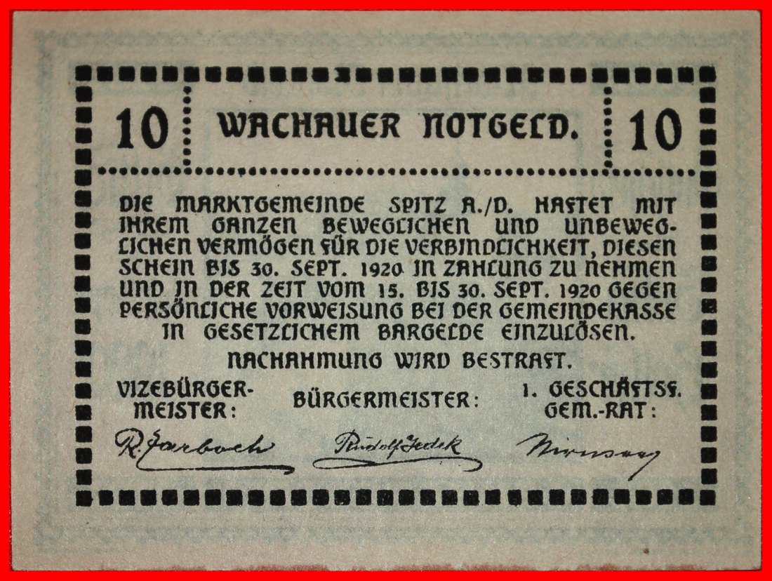  Ⰶ VIENNA: AUSTRIA EMMERSDORF ★ 10 HELLERS 1920 UNC CRISP!★LOW START ★ NO RESERVE!   